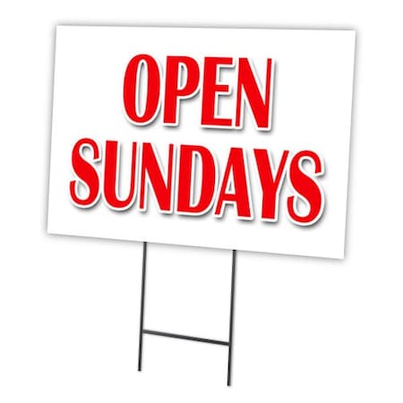Signmission Open Sundays Yard Sign & Stake outdoor plastic coroplast window, C-1216 Open Sundays C-1216 Open Sundays